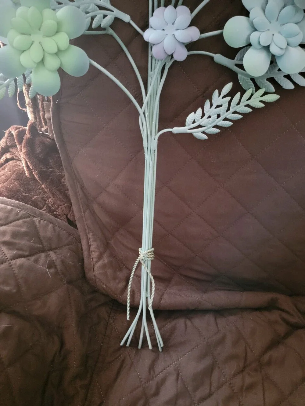 Mint Green Pastel Succulent Metal Floral Bouquet